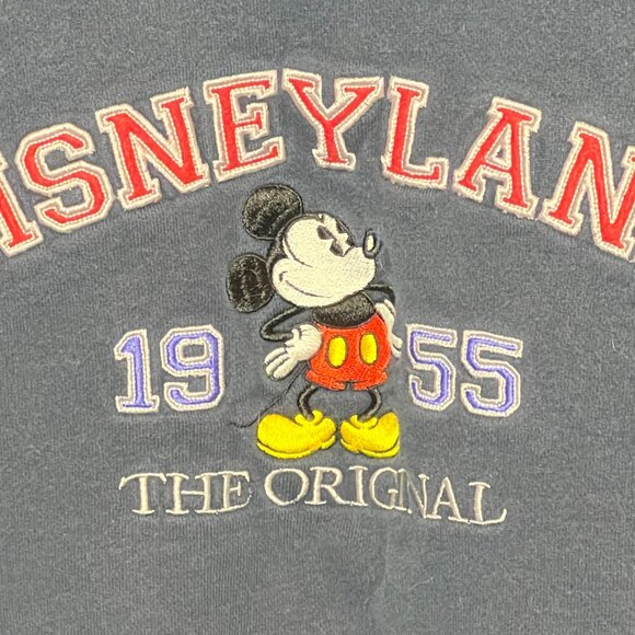 Vintage 1995 Disney World Embroidered Back Mickey Mouse Zip Up Hoodie XL Blue - Picture 4 of 8